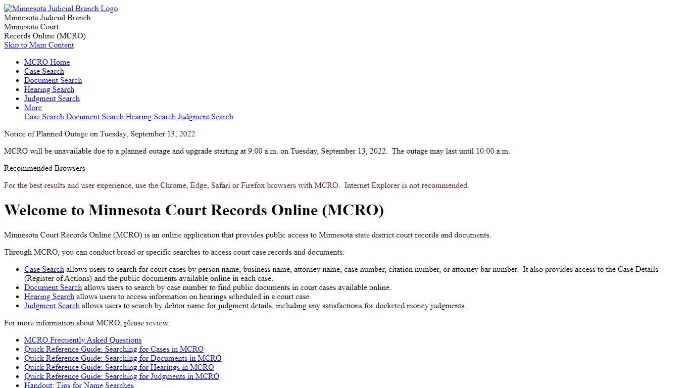 Home Page - Minnesota Court Records Online (MCRO)